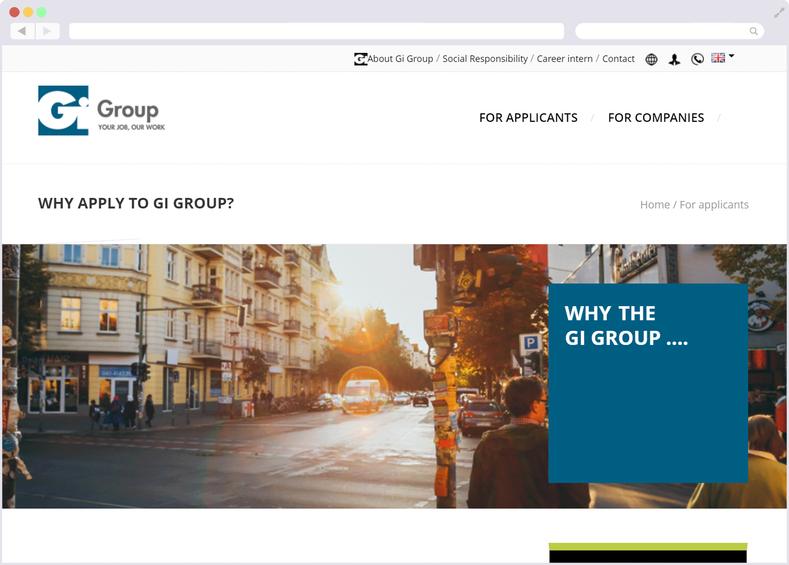 Career Page Landing Page