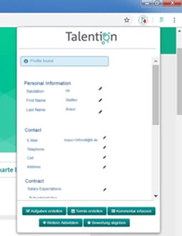 Sourcing Tool Talention Software