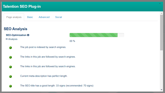 Talention SEO tool