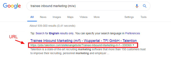 Job Ad URL SEO