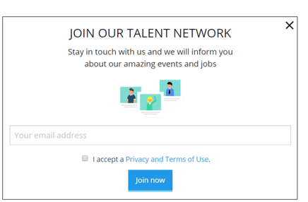 Talention talent network pop-up form